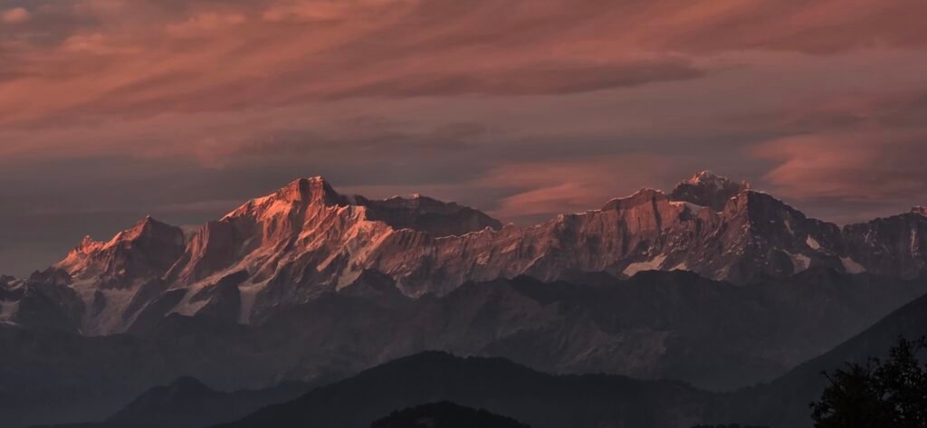 Himalayan Mountain Landscape with Dramatic Sky