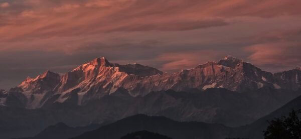 Himalayan Mountain Landscape with Dramatic Sky